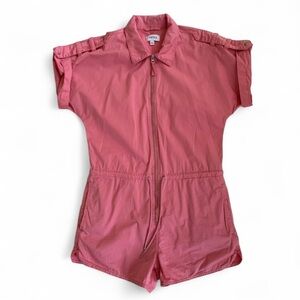 Pistola Blush Pink Zipper and Drawstring Romper